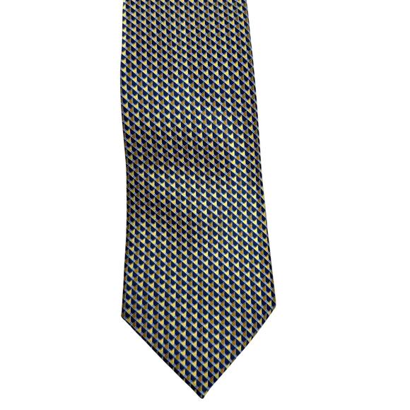Ermenegildo Zegna Silk Tie Geometric Micro Print Multicolor Made in Italy - Picture 1 of 7